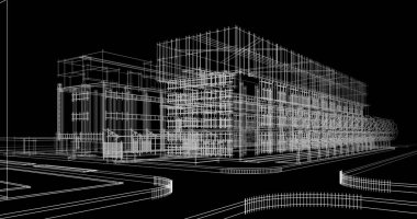 mimari çizimleri 3B illüstrasyon - illüstrasyon