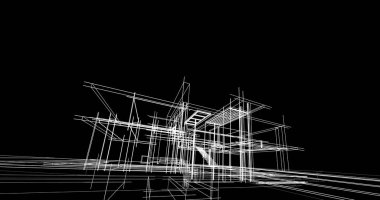 Ev kavramı kroki 3d çizim