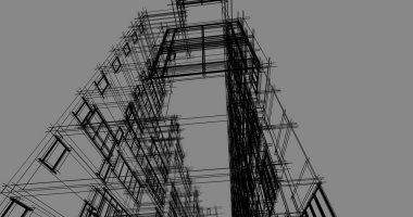 İnşaat 3d çizim Bina mimari