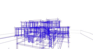 Ev kavramı kroki 3d çizim