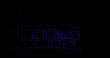 Binanın mimari 3d çizim çizim ev