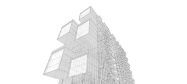 mimari çizimleri 3B illüstrasyon - illüstrasyon