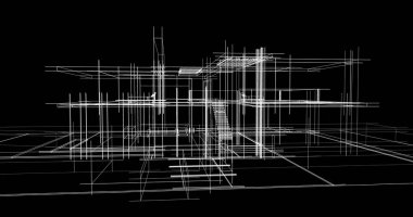 Ev kavramı kroki 3d çizim