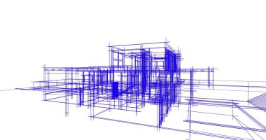 Ev kavramı kroki 3d çizim