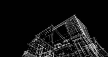 Ev kavramı kroki 3d çizim