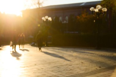 Sonbahar park, bulanık görünüm 