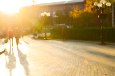 Sonbahar park, bulanık görünüm 