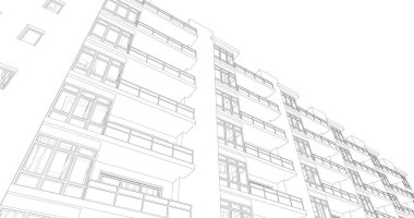 Ev kavramı kroki 3d çizim