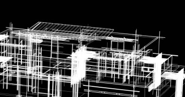 Ev kavramı kroki 3d çizim