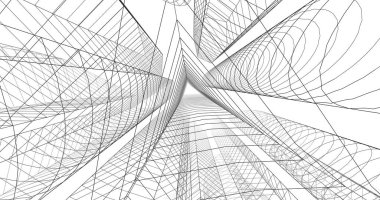 şehir mimarisi ve binalar 3D çizimi 