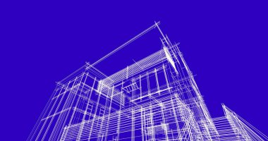 Ev kavramı kroki 3d çizim