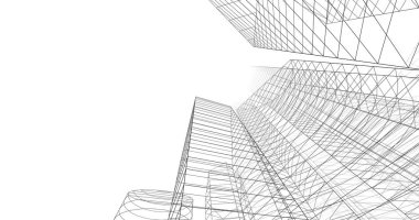 şehir mimarisi ve binalar 3D çizimi 