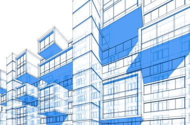 Şehir Mimarlık ve yapı 3D çizimi