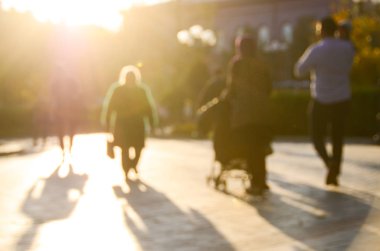 Sonbahar park, bulanık görünüm 