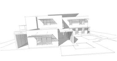 Ev kavramı kroki 3d çizim