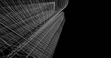 şehir mimarisi ve binalar 3D çizimi 