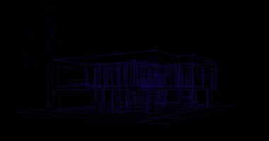 Binanın mimari 3d çizim çizim ev