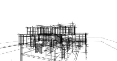 Ev kavramı kroki 3d çizim