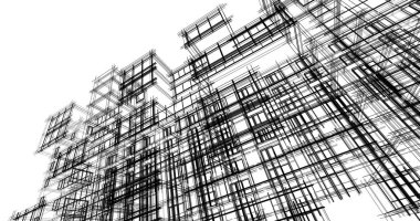 şehir mimarisi ve binalar 3D çizimi 