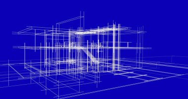 Ev kavramı kroki 3d çizim