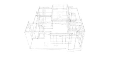 Ev kavramı kroki 3d çizim