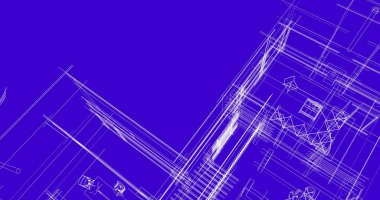 Binanın mimari 3d çizim çizim ev