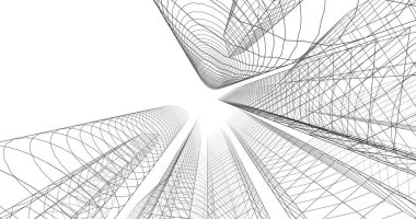 şehir mimarisi ve binalar 3D çizimi 