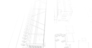 şehir mimarisi ve binalar 3D çizimi 