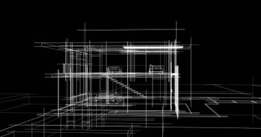 Ev kavramı kroki 3d çizim