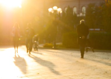 Sonbahar park, bulanık görünüm 