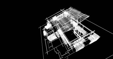 Ev kavramı kroki 3d çizim
