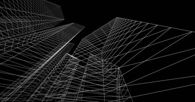 şehir mimarisi ve binalar 3D çizimi 