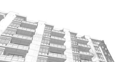 Ev kavramı kroki 3d çizim