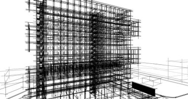 mimari çizimleri 3B illüstrasyon - illüstrasyon