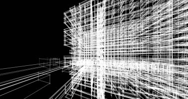 mimari çizimleri 3B illüstrasyon - illüstrasyon