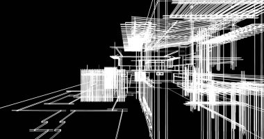 Ev kavramı kroki 3d çizim