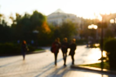 Sonbahar park, bulanık görünüm 