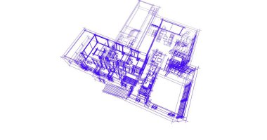 Ev kavramı kroki 3d çizim