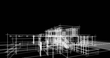 Ev kavramı kroki 3d çizim