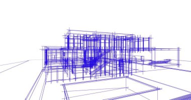 Ev kavramı kroki 3d çizim