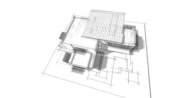 Ev kavramı kroki 3d çizim