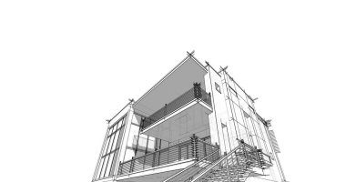 Ev kavramı kroki 3d çizim