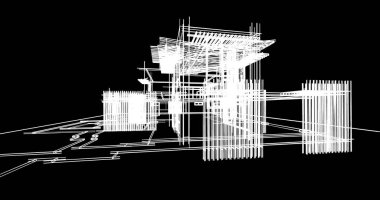 Ev kavramı kroki 3d çizim