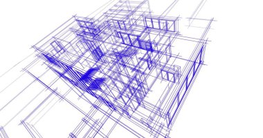 Ev kavramı kroki 3d çizim
