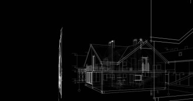 mimari çizimleri 3B illüstrasyon - illüstrasyon