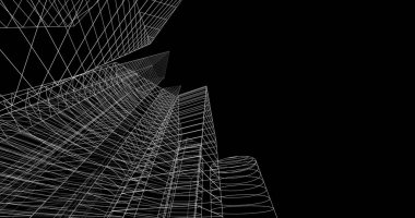 şehir mimarisi ve binalar 3D çizimi 