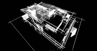 Ev kavramı kroki 3d çizim