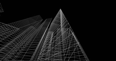 şehir mimarisi ve binalar 3D çizimi 