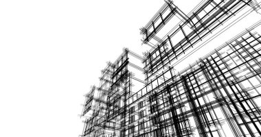 şehir mimarisi ve binalar 3D çizimi 