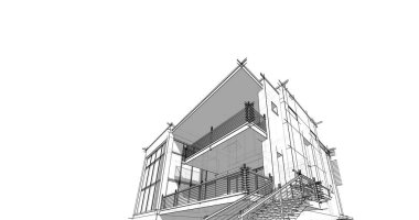 Ev kavramı kroki 3d çizim